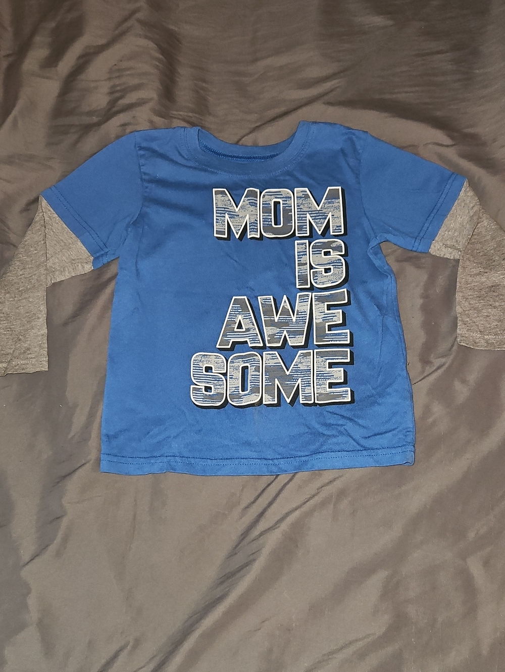 Blue Kids' 'Mom Is Awesome' Layered-Look Tee